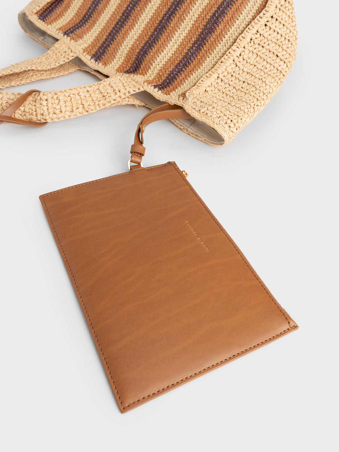 Clarissa Raffia Tote Bag, Brown, hi-res