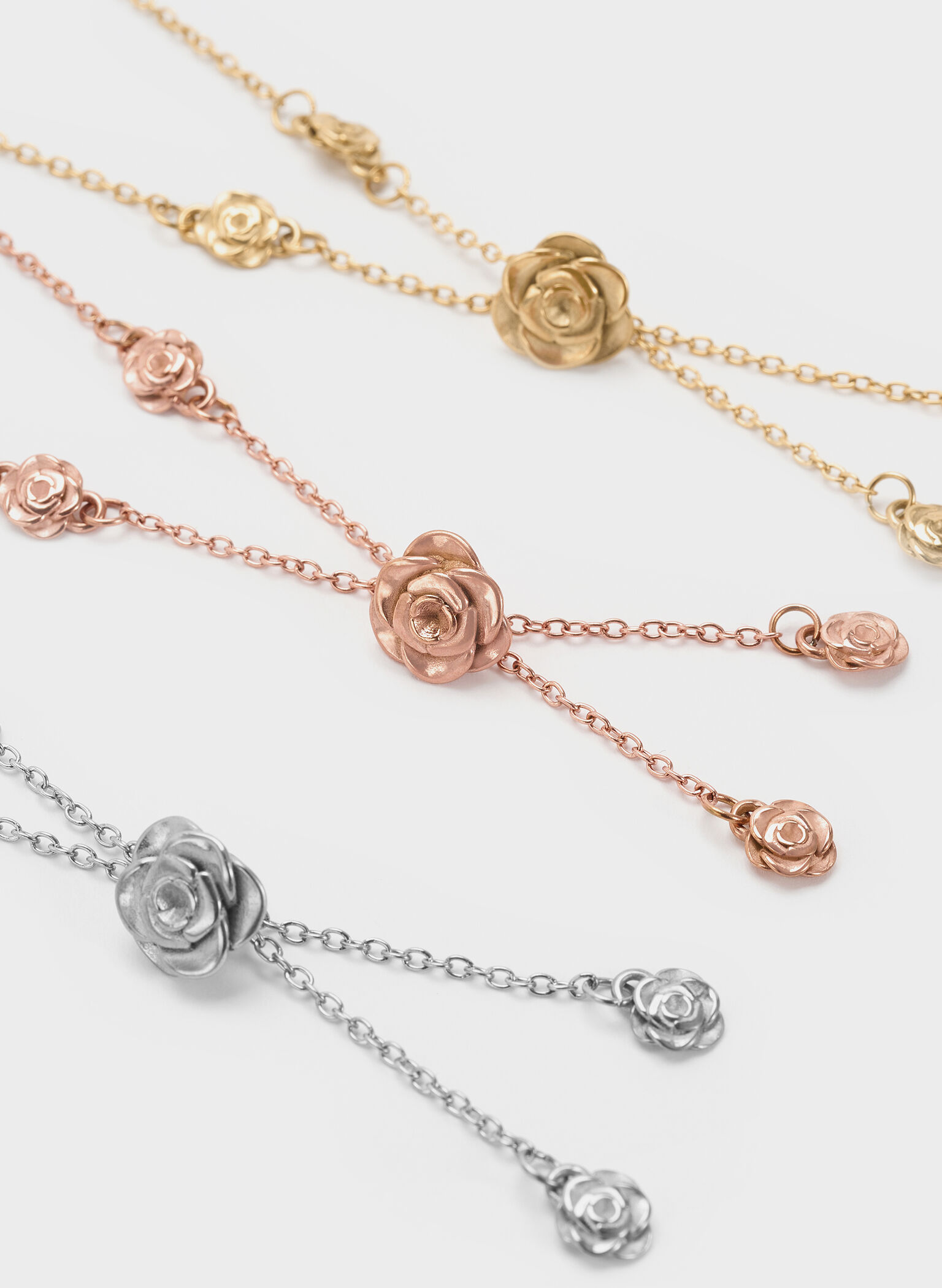 Rosalind Flower-Motif Bracelet, Brushed Silver, hi-res