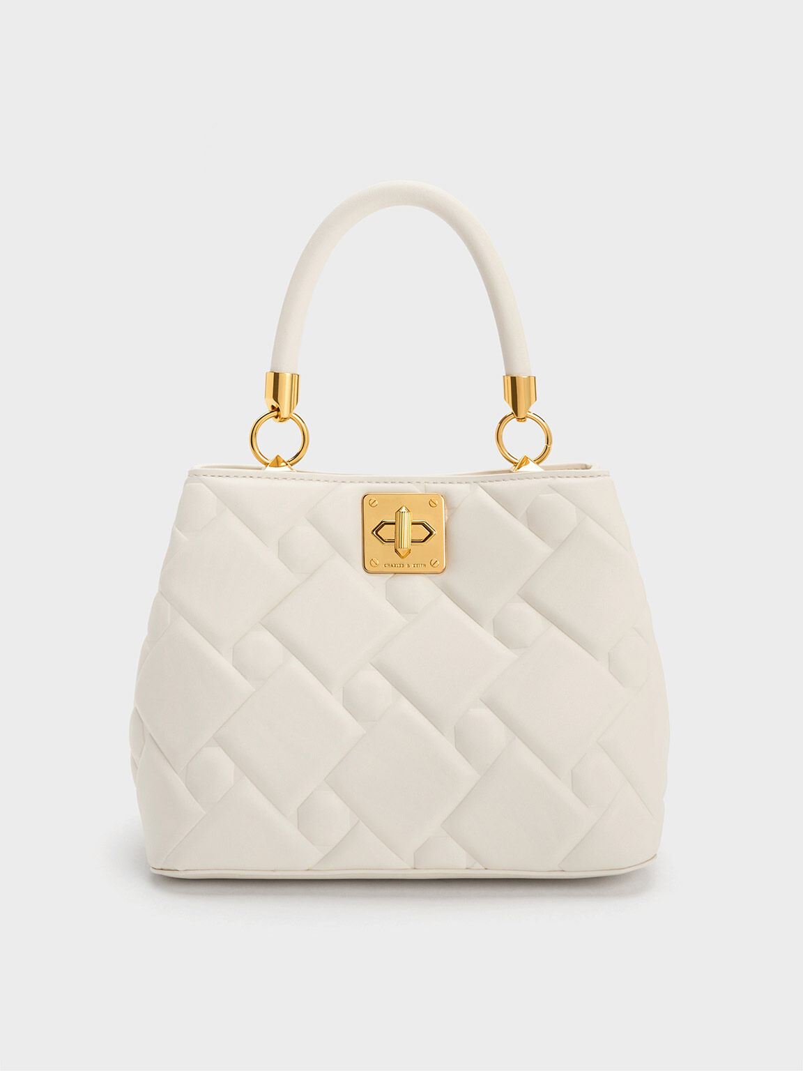 Tillie Quilted Top Handle Bag, Cream, hi-res