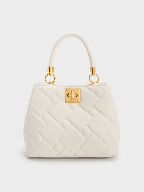 Tillie Quilted Top Handle Bag, Cream, hi-res