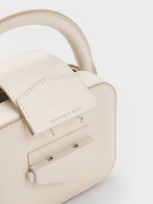 Mini Vertigo Boxy Top Handle Bag, Cream, hi-res