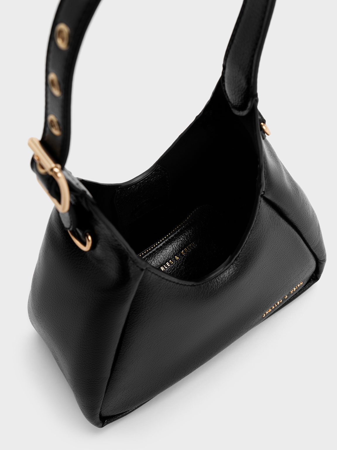 Black Mini Buzz Hobo Bag CHARLES KEITH SG