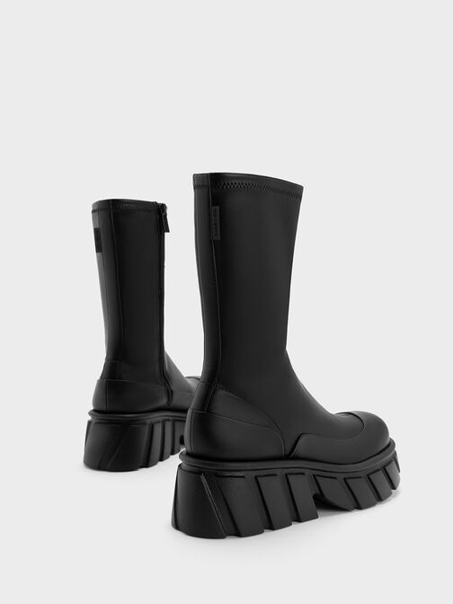 Botas Aberdeen de plataforma con cremallera lateral, Negro, hi-res