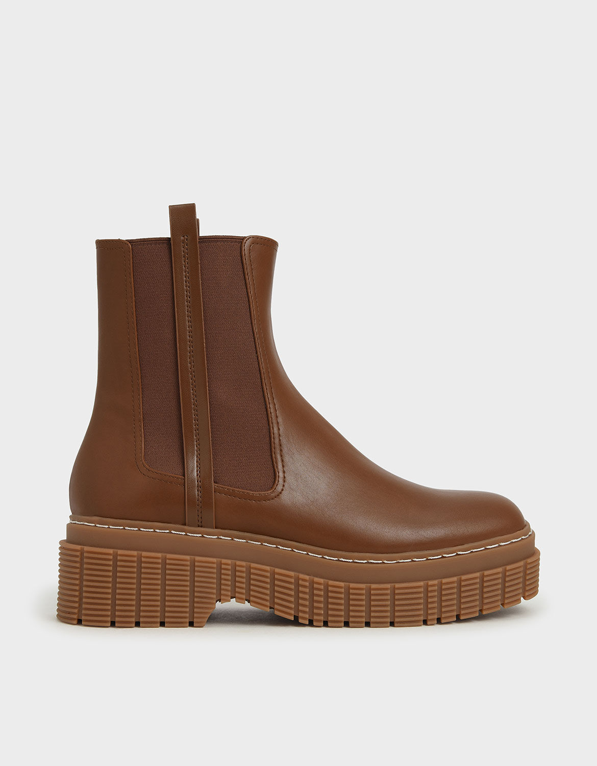 Brown platform chelsea boots clearance