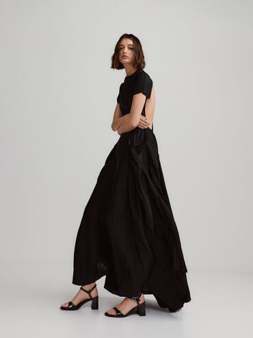 Patent Ankle-Strap Block-Heel Sandals, Black Patent, hi-res