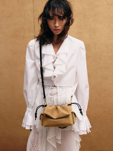 Khai Ruched Top Handle Bag, Sahara Sand, hi-res