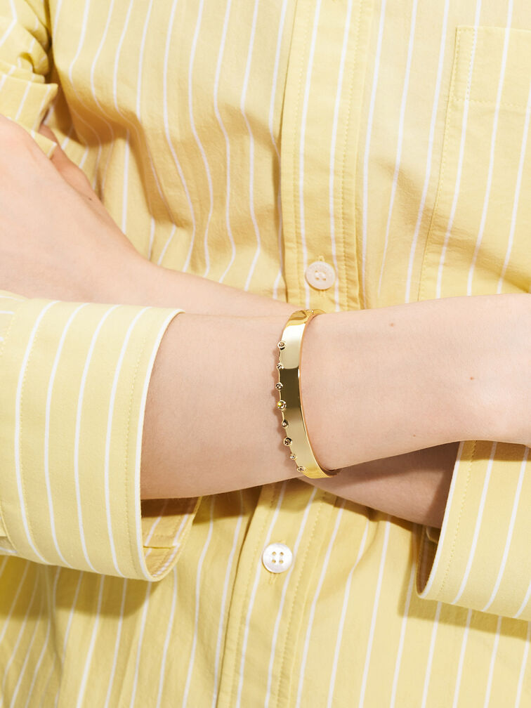 Swarovski® Crystal Studded Bracelet, Gold, hi-res