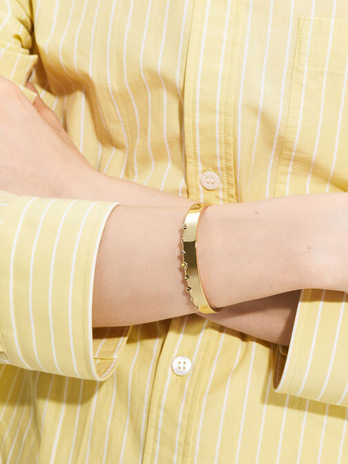 Swarovski® Crystal Studded Bracelet, Gold, hi-res
