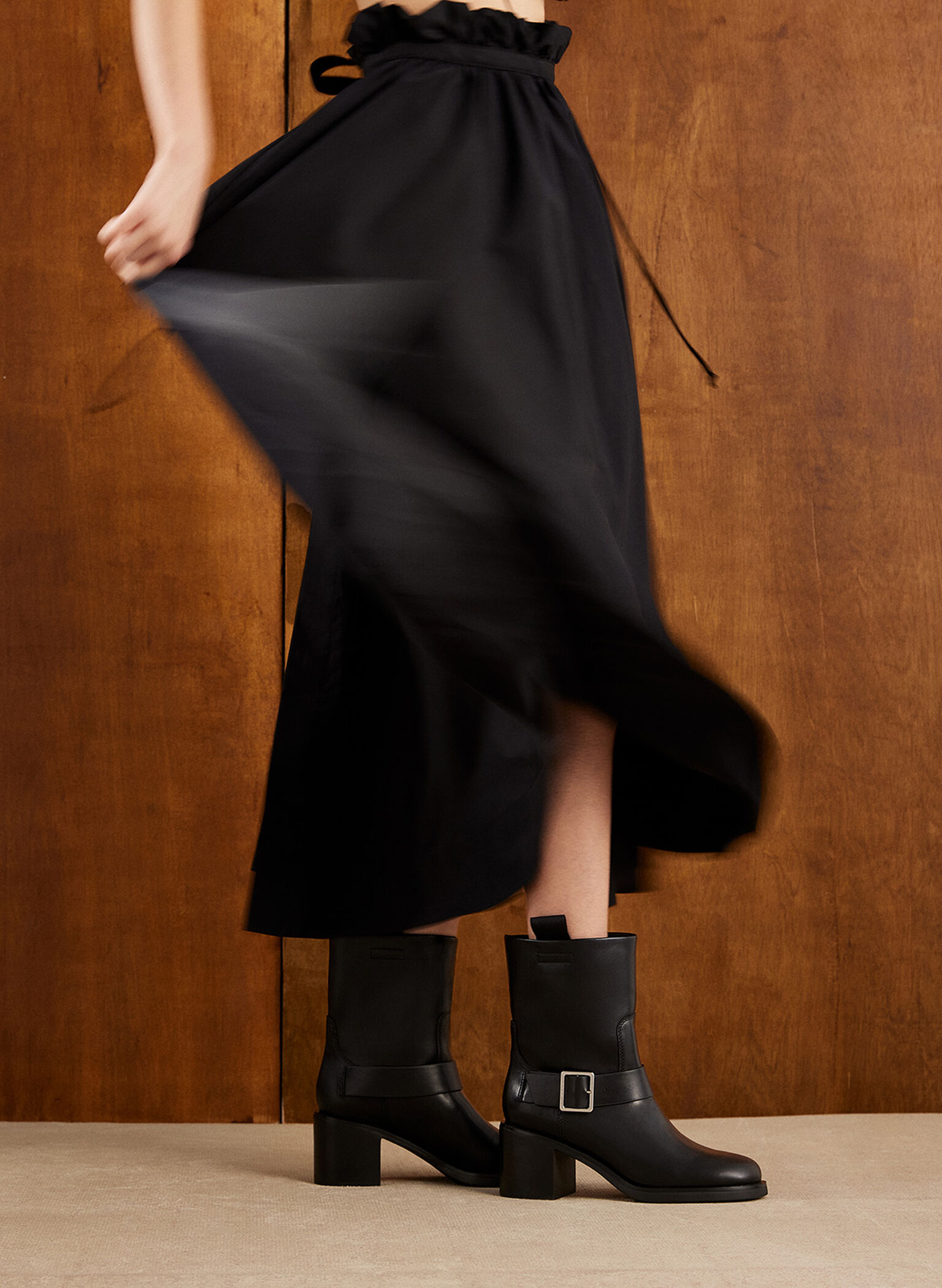 Kailey Side-Buckle Ankle Boots, Black, hi-res