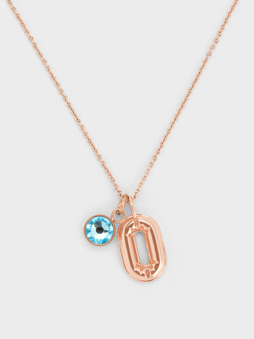 Alphabet 'O' Charm, Rose Gold, hi-res