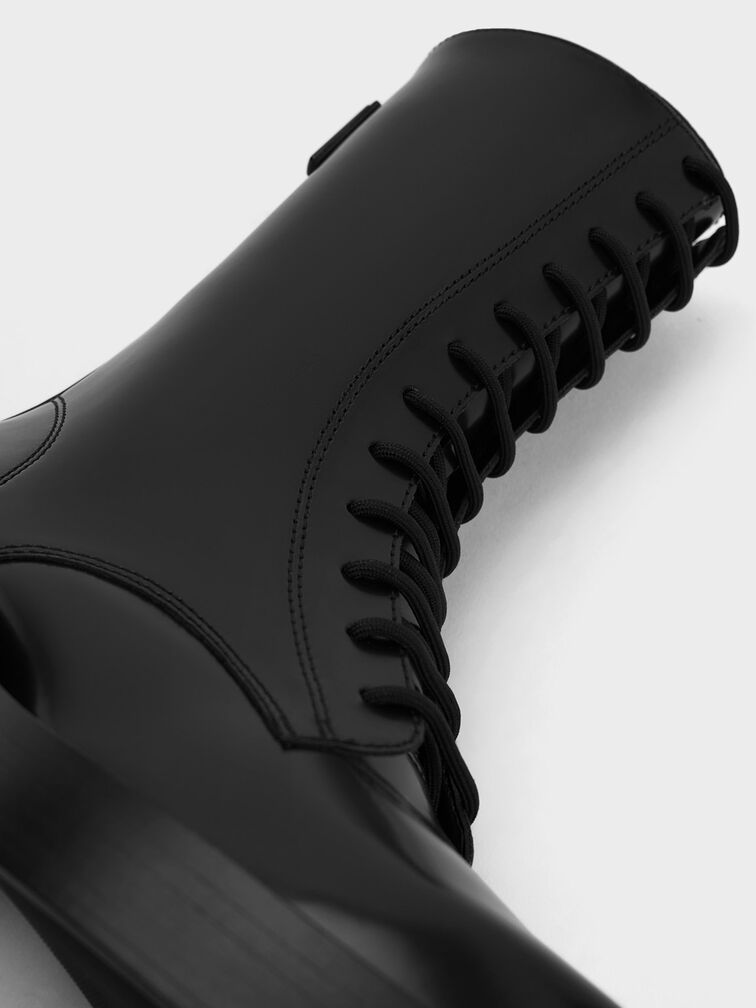 Lace-Up Calf Boots, Black Box, hi-res