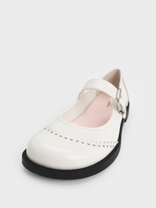 Zapatos Mary Jane con hebilla de corazón, Blanco, hi-res