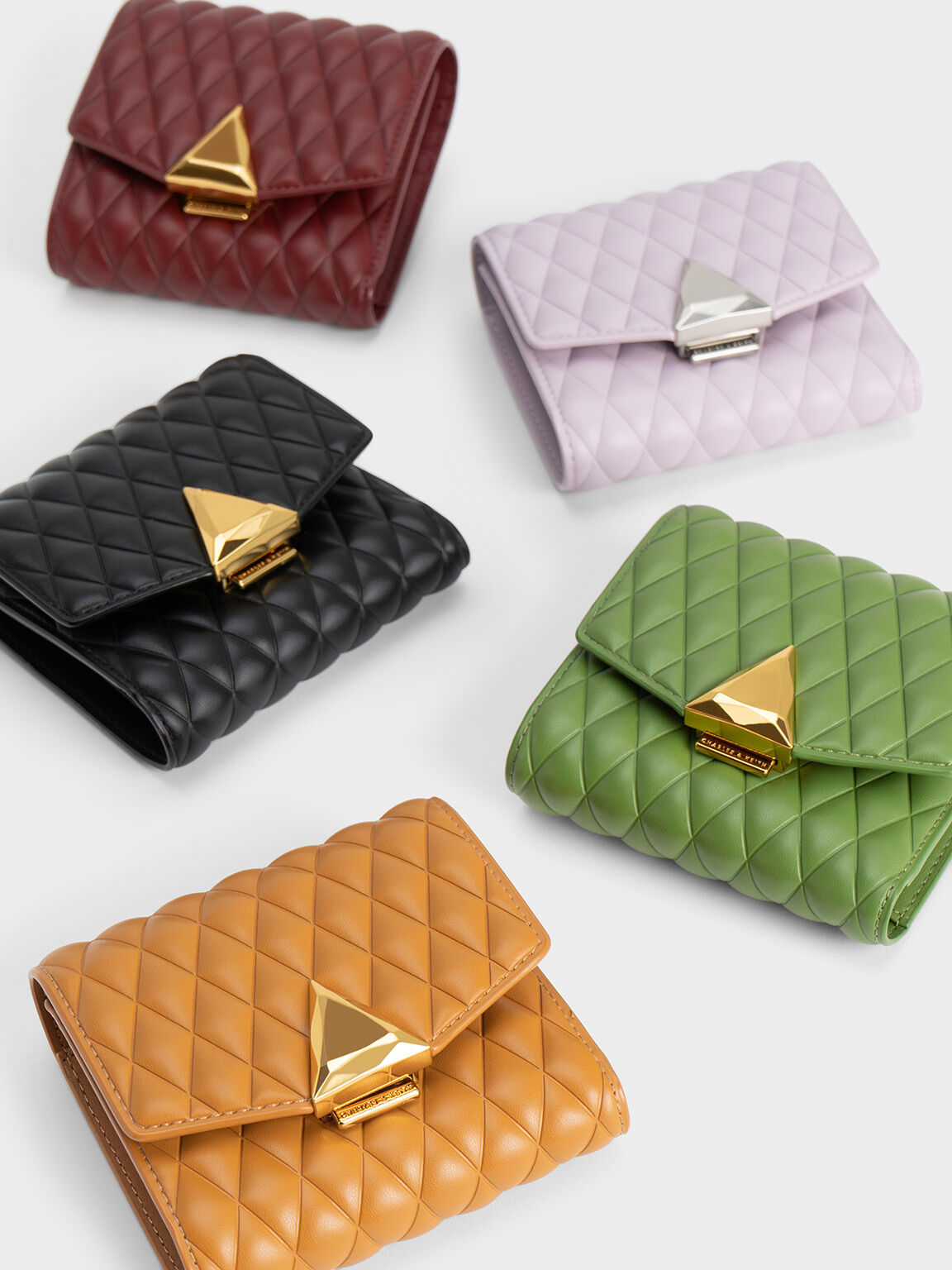 Quinlynn Metallic Accent Quilted Wallet, Black, hi-res