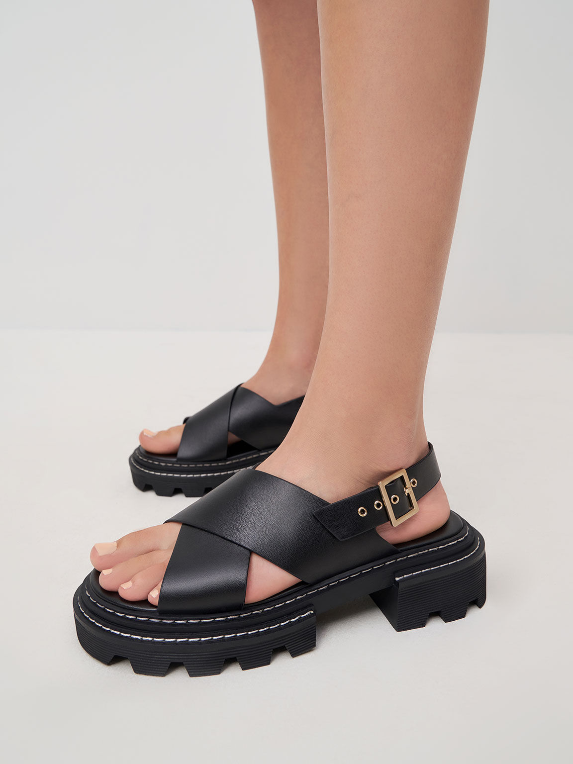 Crossover slingback sandals top