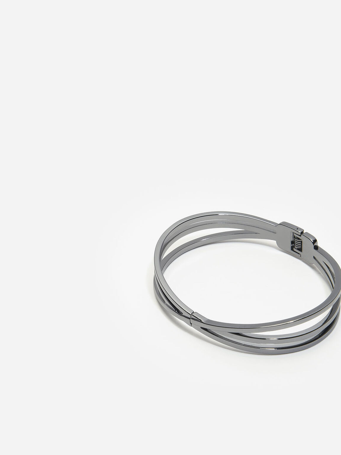 Criss Cross Bangle, Black, hi-res