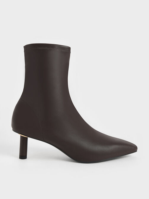 Cylindrical Heel Ankle Boots, Dark Brown, hi-res