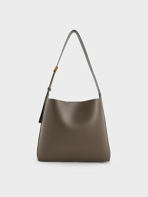 Bolso hobo grande Edna, Gris pardo, hi-res