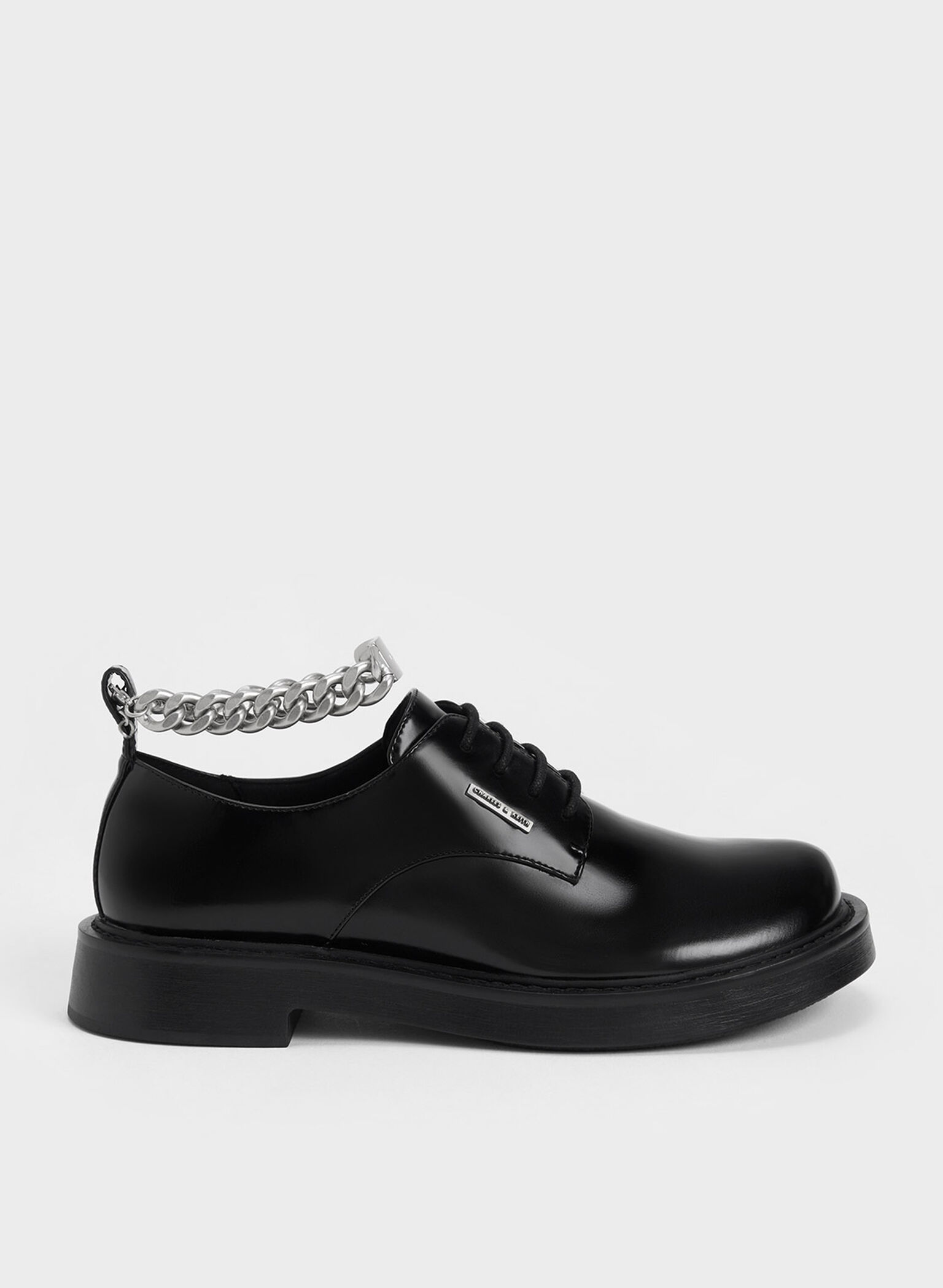 Zapatos Derby con cadena gruesa, Negro, hi-res