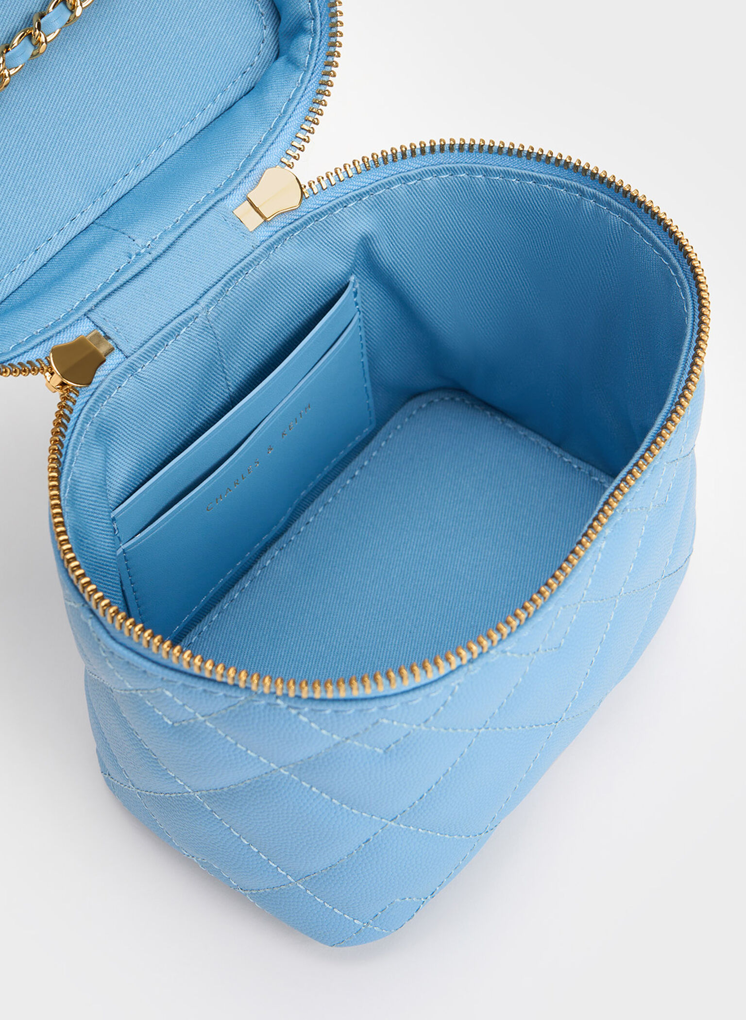 Light Blue Nezu Quilted Boxy Bag - CHARLES & KEITH US