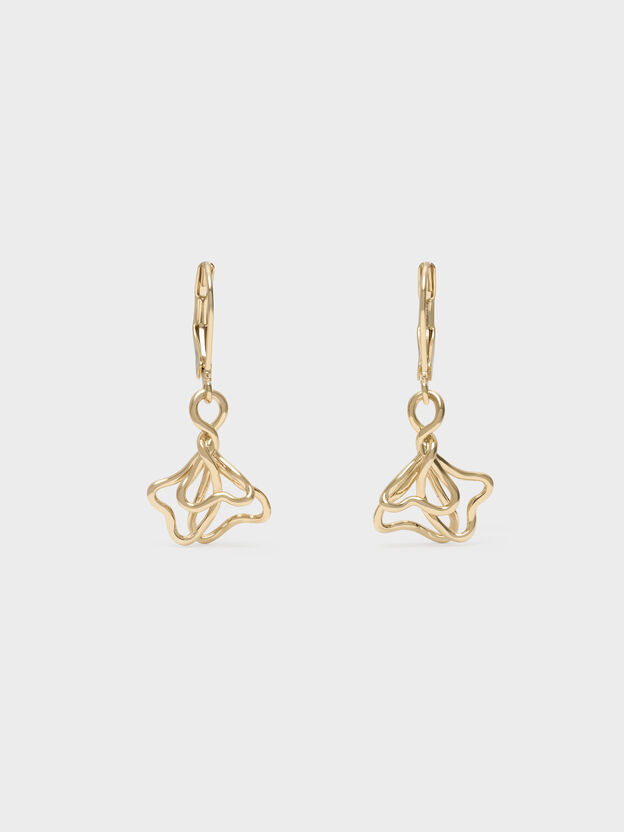 Fernley Flower Drop Earrings, Gold, hi-res