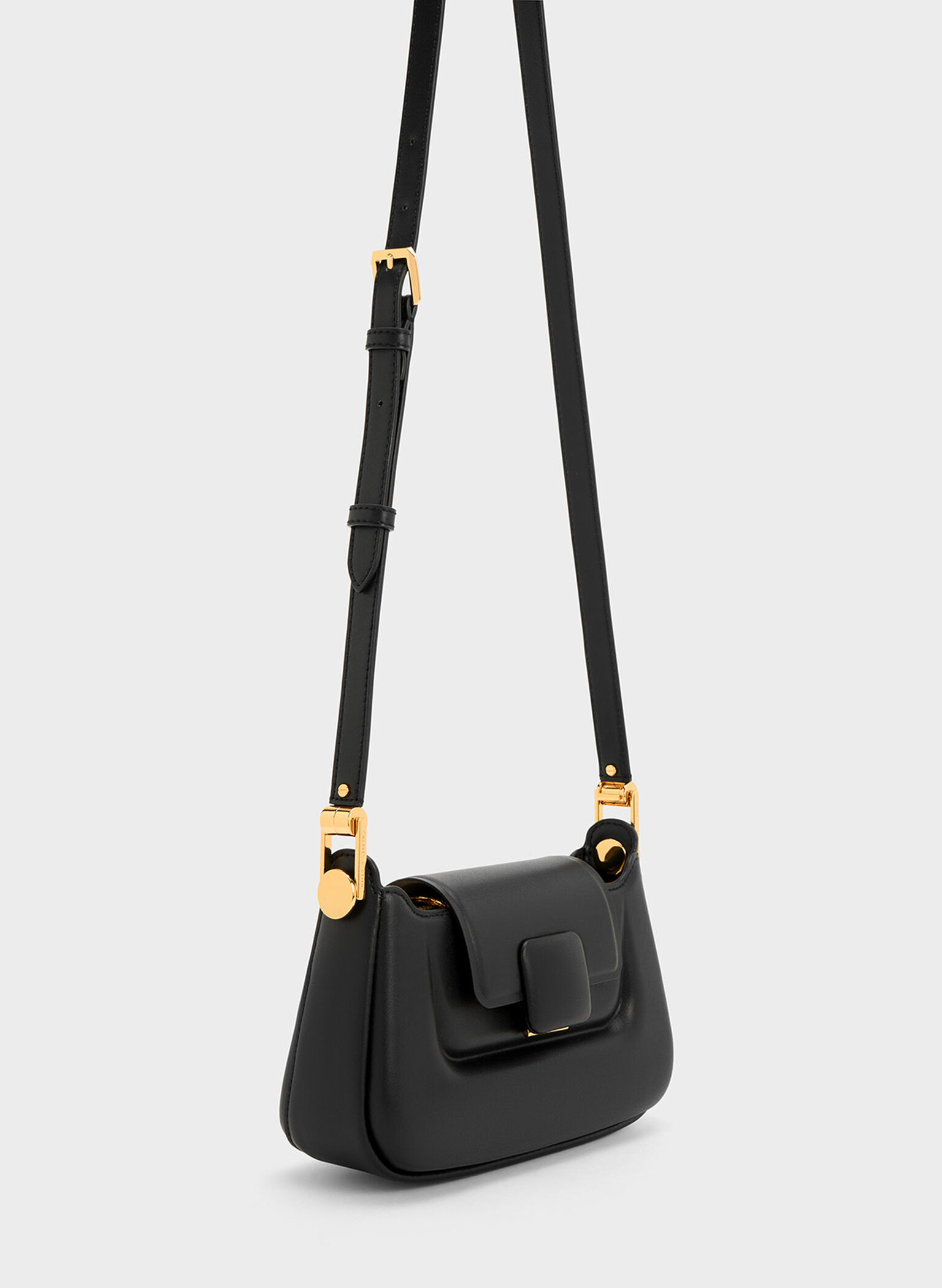 Koa Push-Lock Top Handle Bag, Black, hi-res