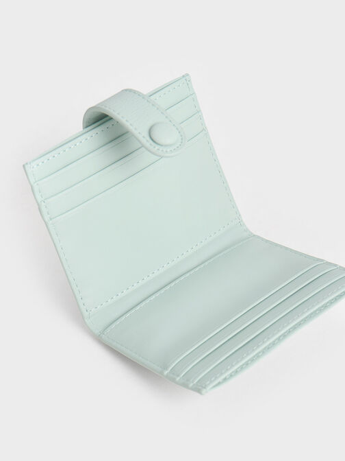 素面摺疊卡夾, 灰綠色, hi-res