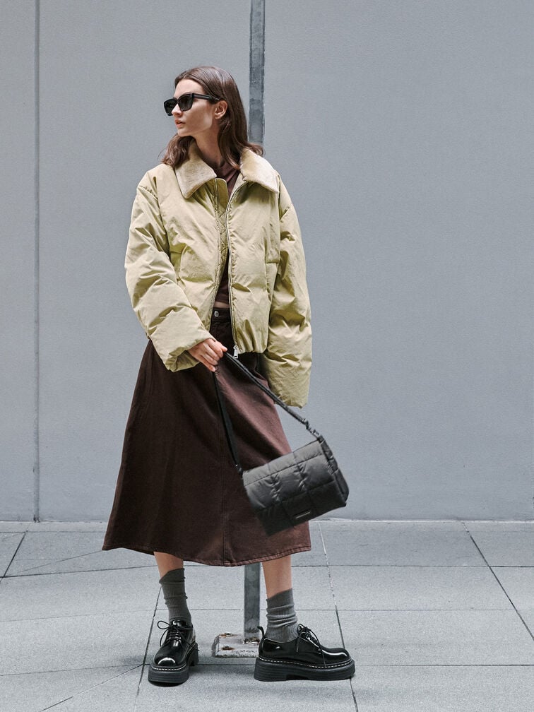 Errya 輕量尼龍斜背包, 極致黑, hi-res