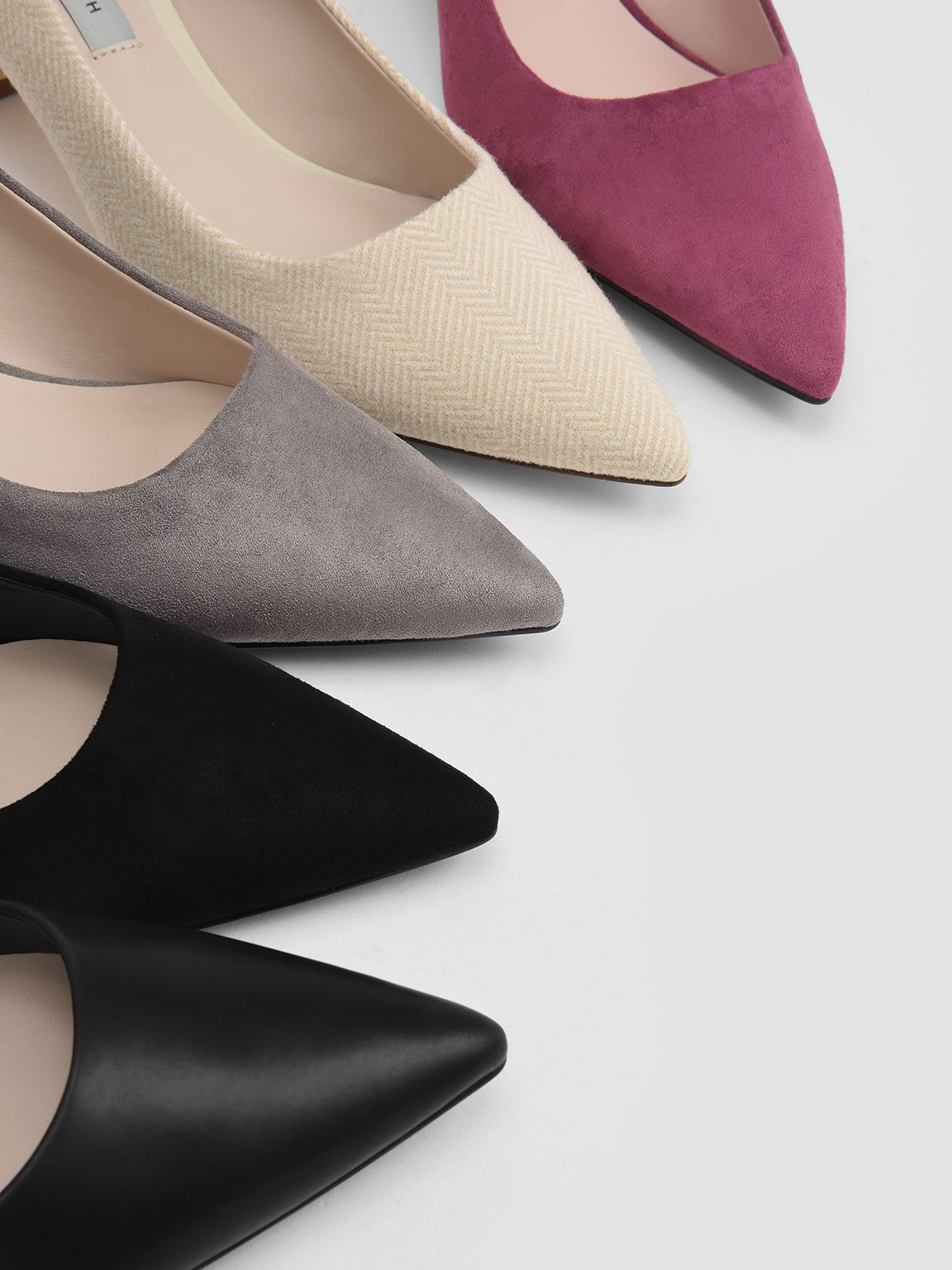 Metallic Block Heel Pumps, Black, hi-res