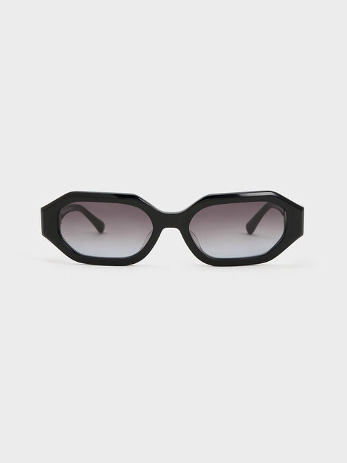 Gabine Swarovski Crystal Oval Sunglasses, Black, hi-res