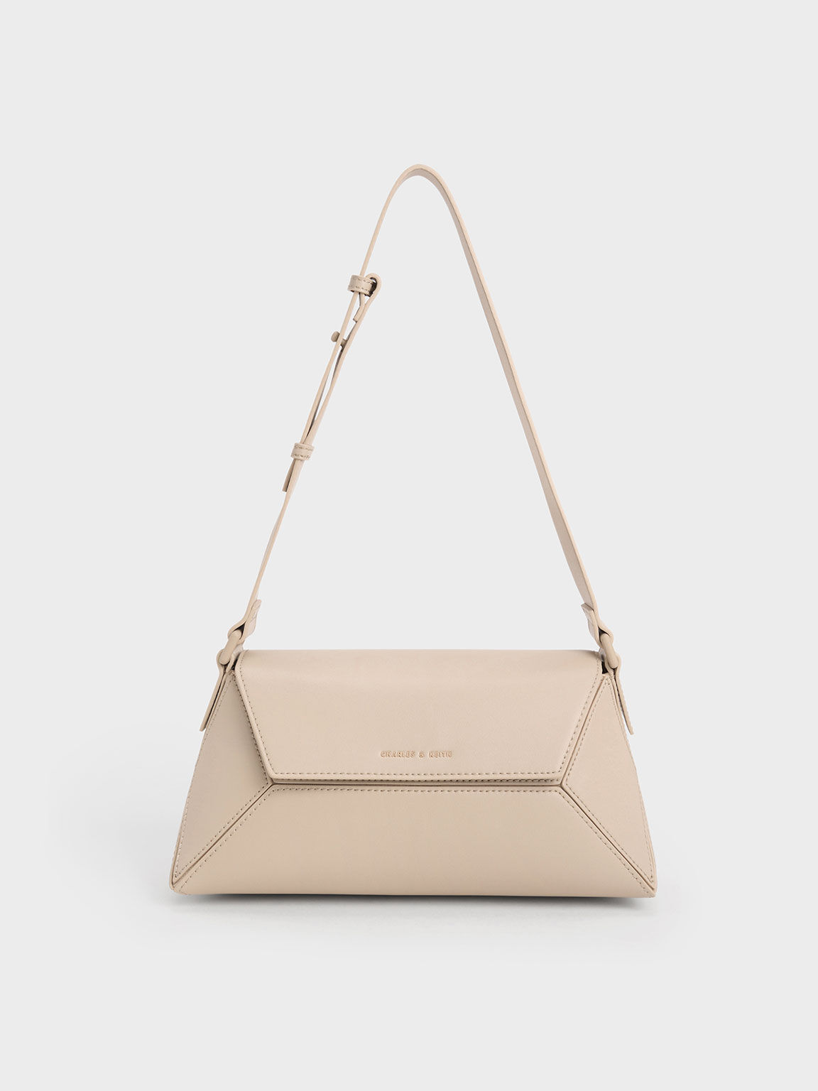 Nasrin Geometric Shoulder Bag, Beige, hi-res