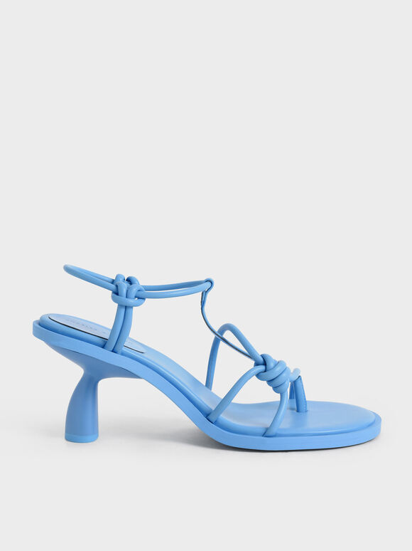 Alma 繩結夾腳高跟涼鞋, 藍色, hi-res