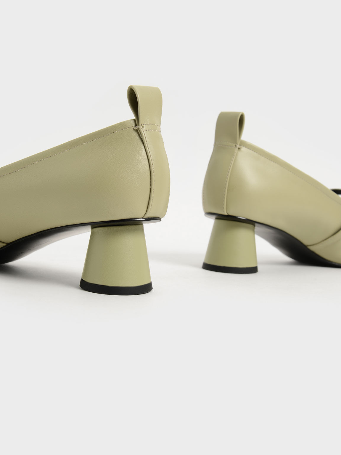 Ruched Mary Jane Pumps, Sage Green, hi-res