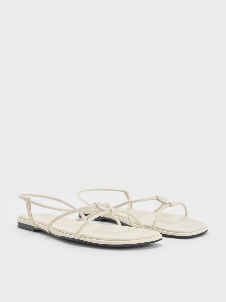 Square-Toe Strappy Sandals, Chalk, hi-res
