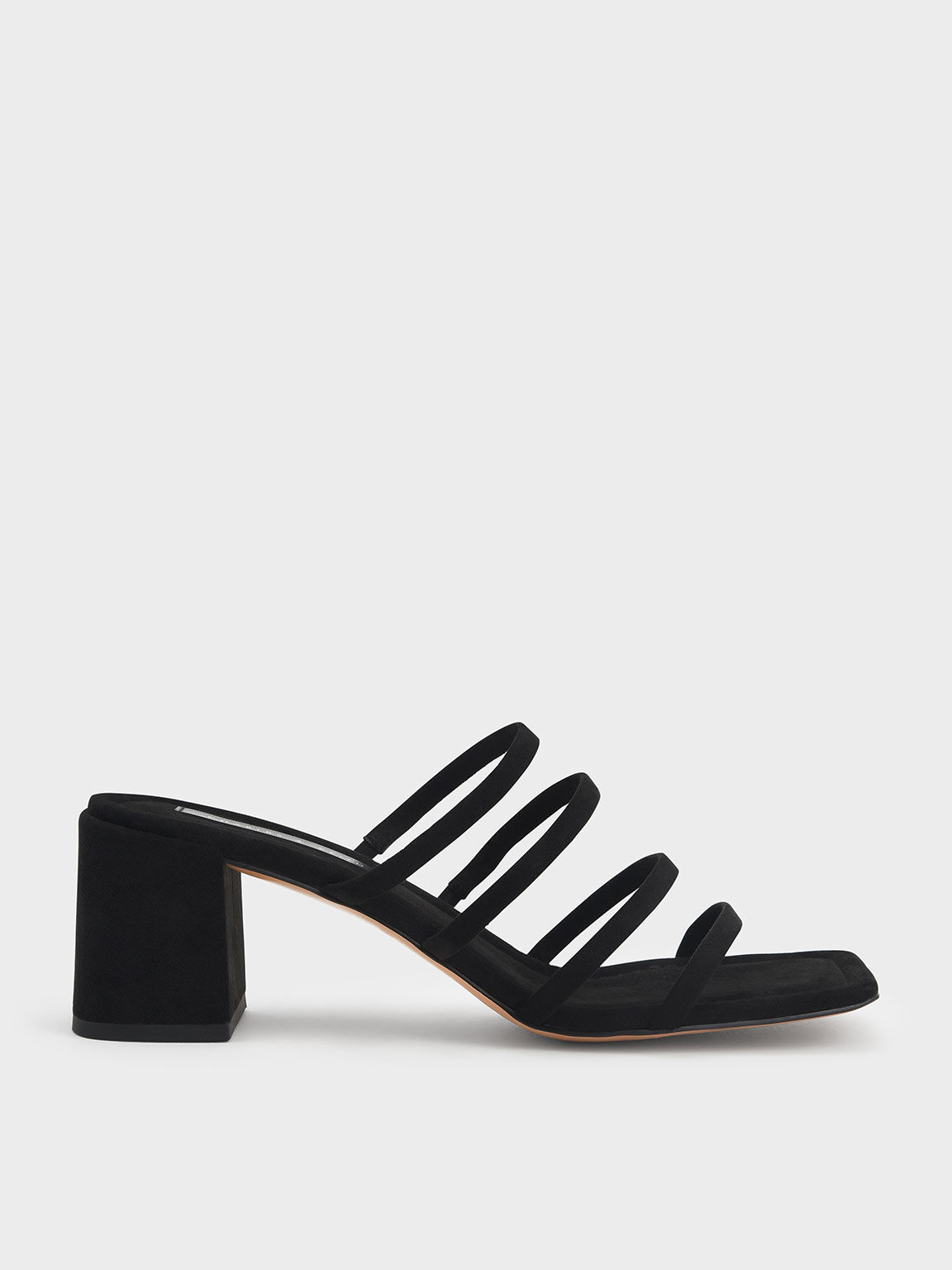 strappy black mules