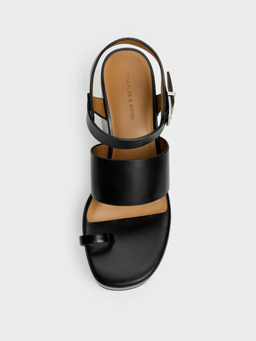 Tarian Toe-Ring Platform Wedges, Black, hi-res