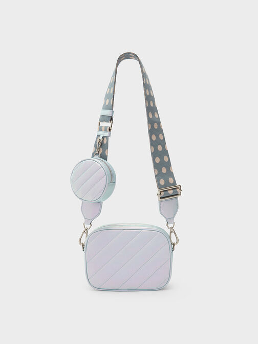 Chailly Panelled Crossbody Bag & Pouch, Peacock, hi-res