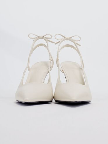 Back-Bow Slingback Pumps, Chalk, hi-res