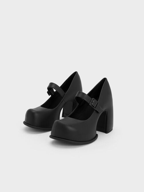 Mary janes Pixie de plataforma, Negro, hi-res