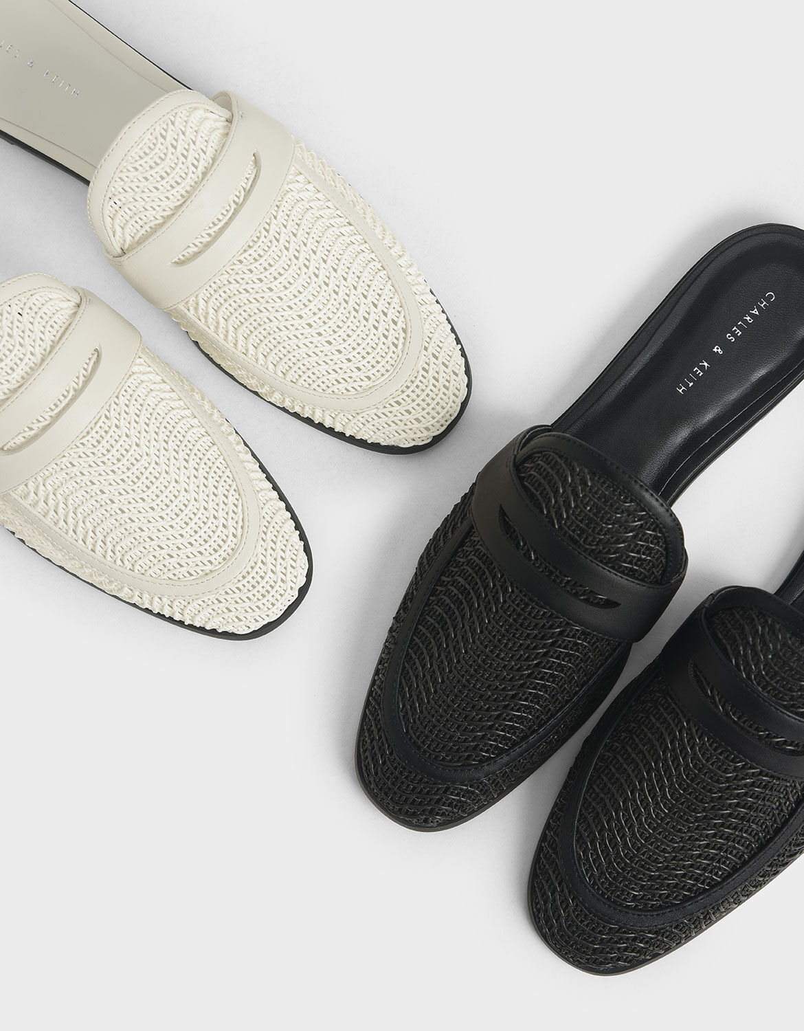 Black loafer mules Clearance