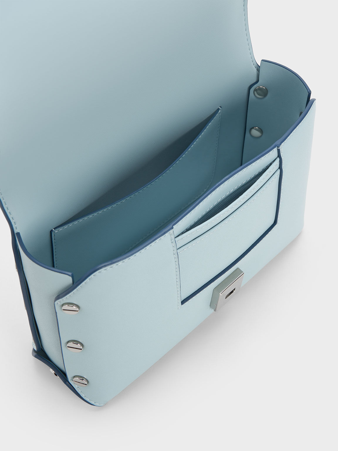 Screw Motif Front Flap Bag, Blue, hi-res