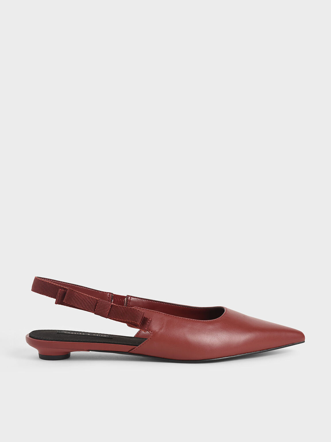 Red Ribbon Tie Slingback Flats CHARLES & KEITH NZ
