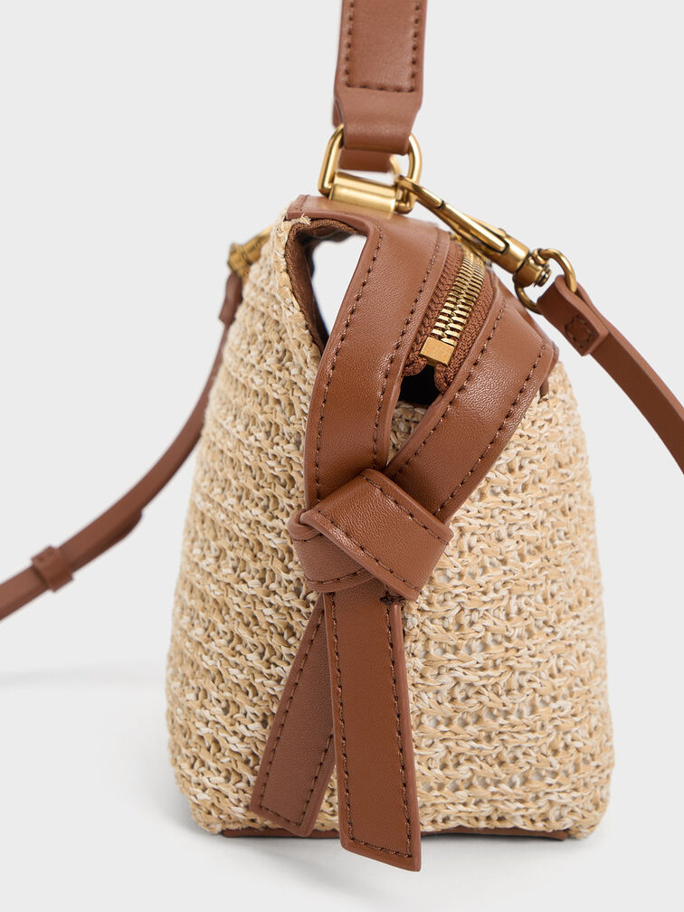 Aurelie Raffia Knotted Top Handle Bag, Multi, hi-res