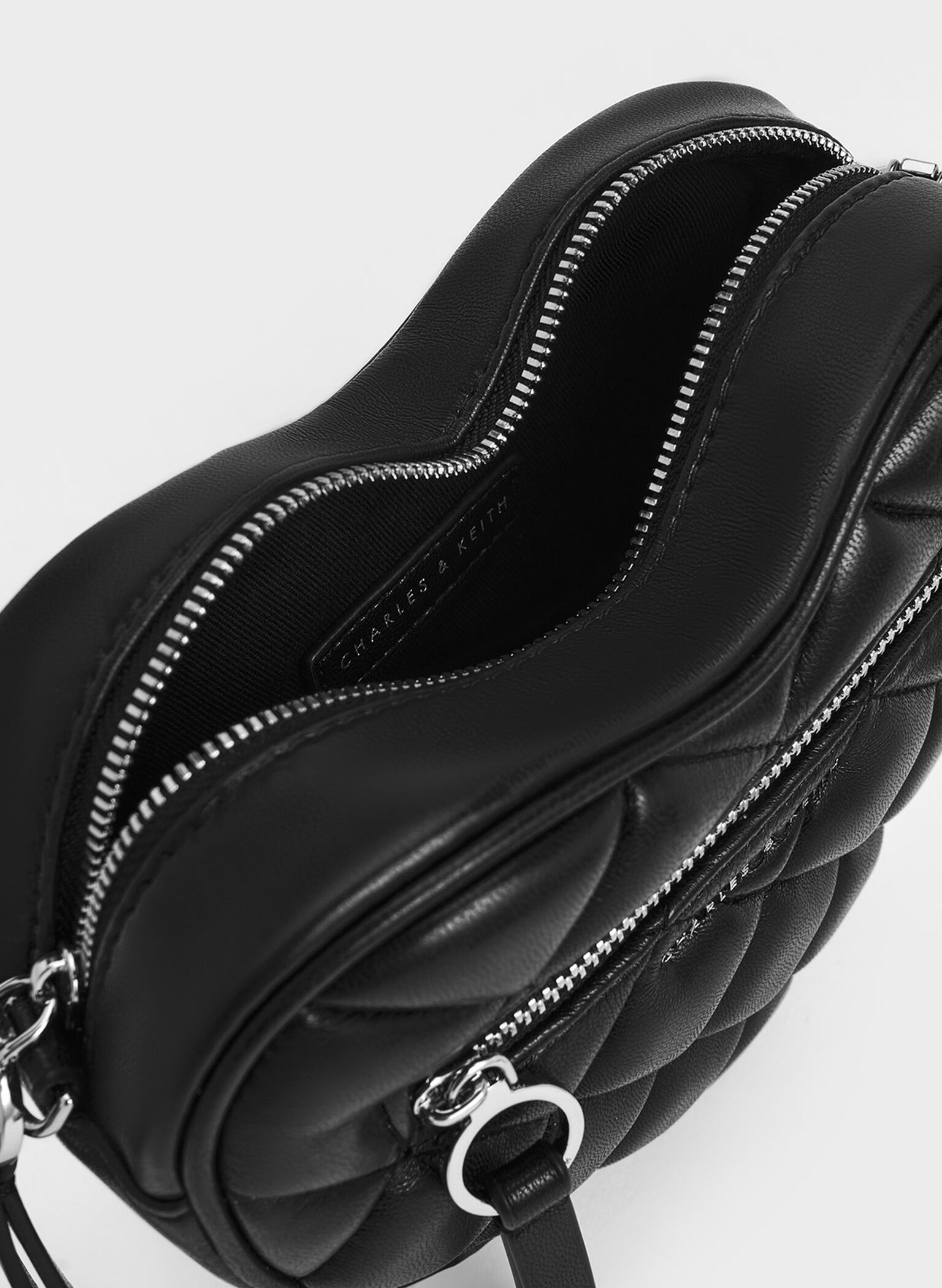 Philomena Quilted Heart Crossbody Bag, Noir, hi-res