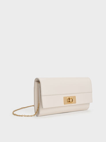 Cartera Lennie con asa de cadena, Crema, hi-res