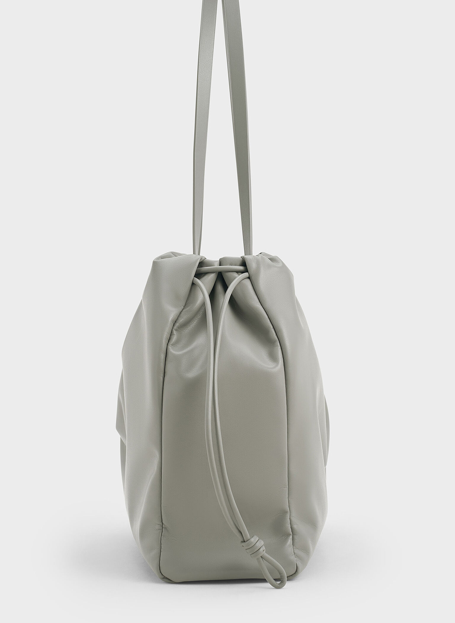 Bolso tote Bethel con cierre de cordón, Gris, hi-res
