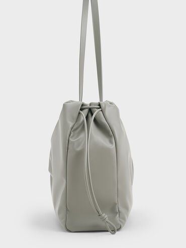Bolso tote Bethel con cierre de cordón, Gris, hi-res