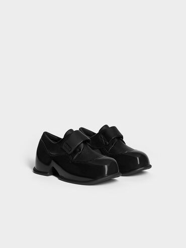 Pixie Patent Platform Loafers, Black, hi-res