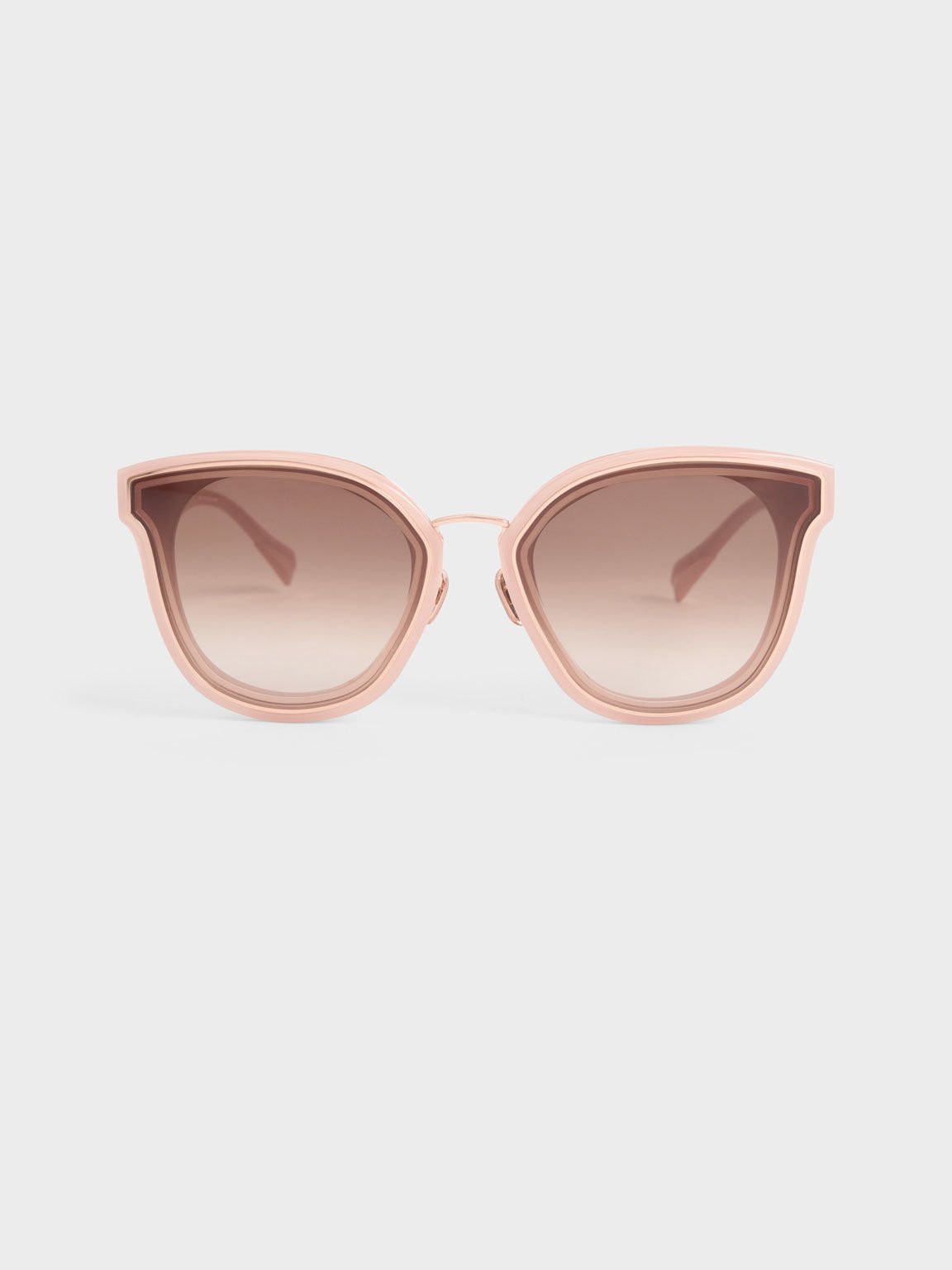 圓框貓眼墨鏡, 粉紅色, hi-res