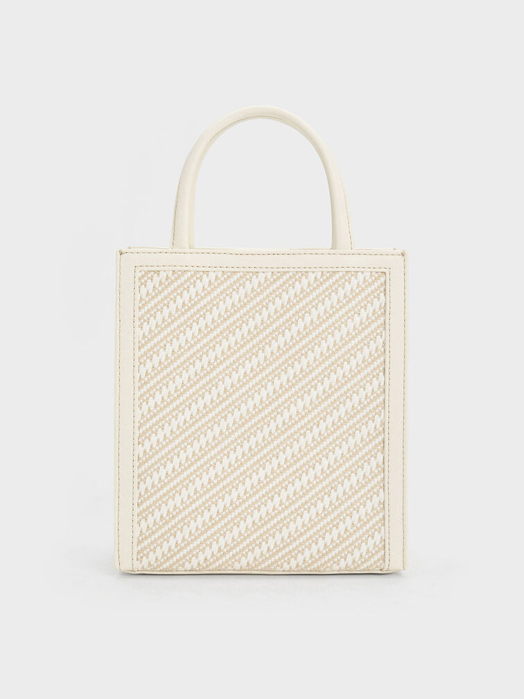 Woven Double Handle Tote Bag, Multi, hi-res