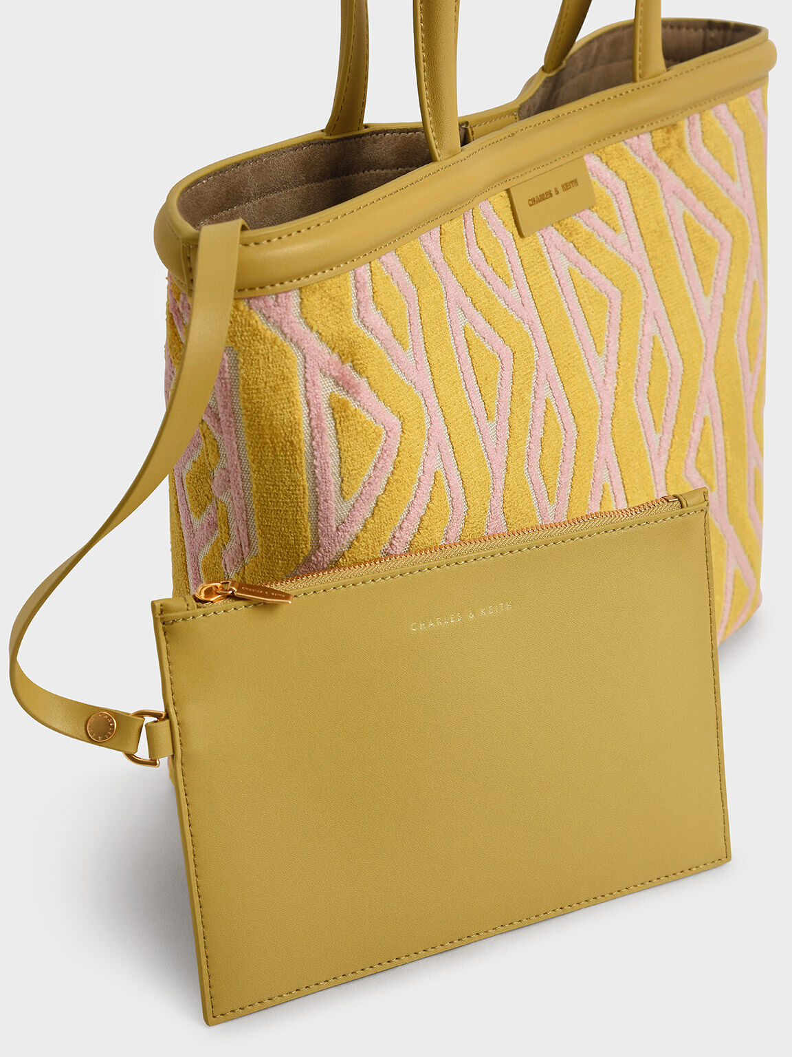 Charlot Jacquard Printed Tote Bag, Mustard, hi-res